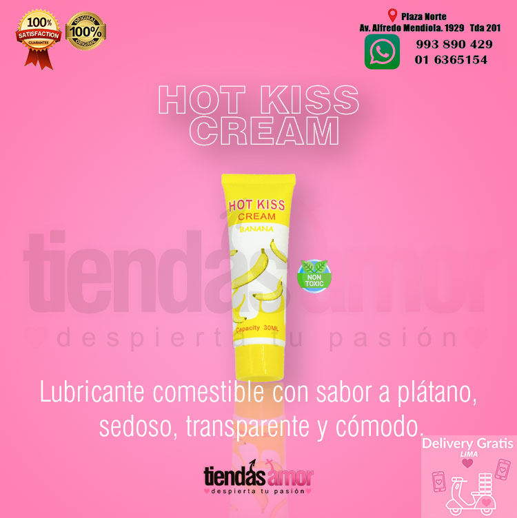 LUBRICANTE CON SABOR PLATANO HOT KISS CREAM 